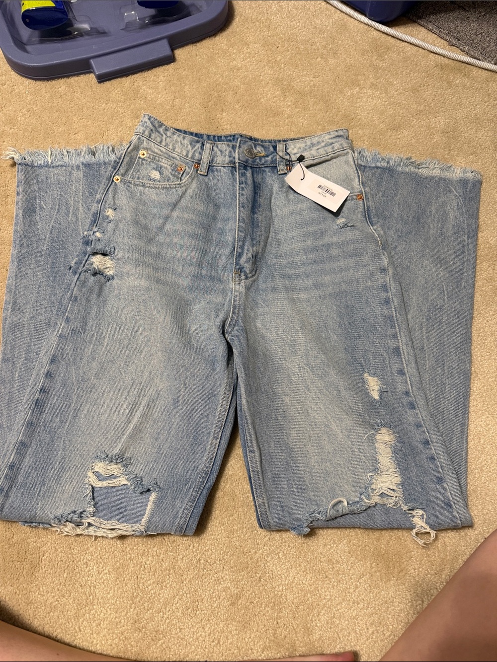 Light Wash Distressed Boyfriend Jeans Shorts